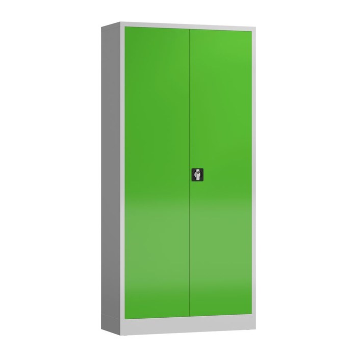 ClassiX Stahlschrank X-530345 lichtgrau, gelbgrün 4 Fachböden 92,0 x 42,0 x 194,5 cm, aufgebaut, 1 St.