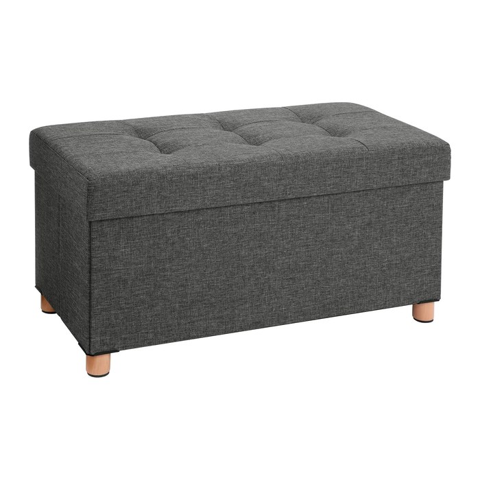SONGMICS Sitztruhe LSF16GYZ dunkelgrau Stoff 76,0 cm