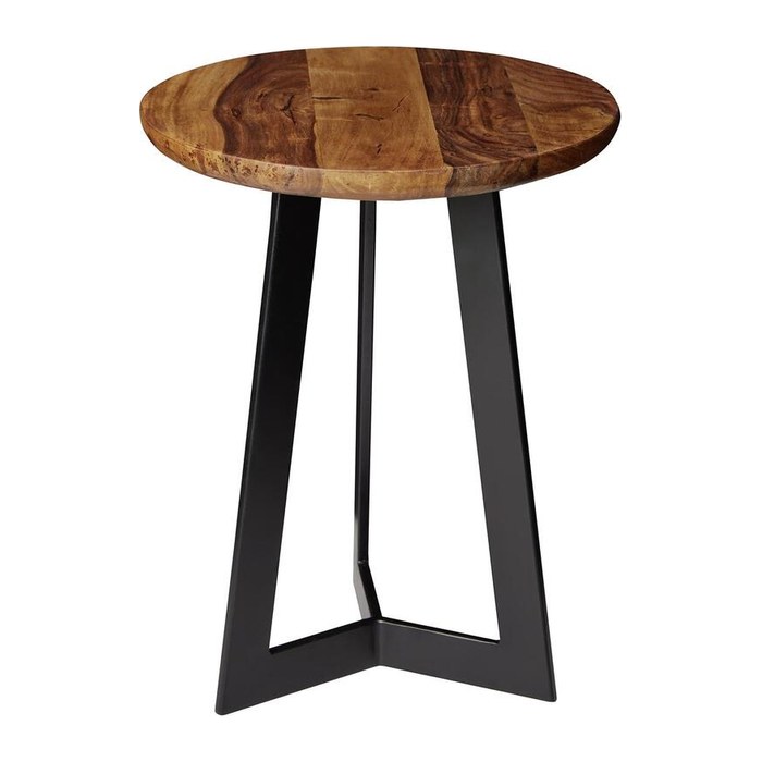 WOHNLING Beistelltisch rund Massivholz sheesham 35,0 x 35,0 x 45,0 cm, 1 St.