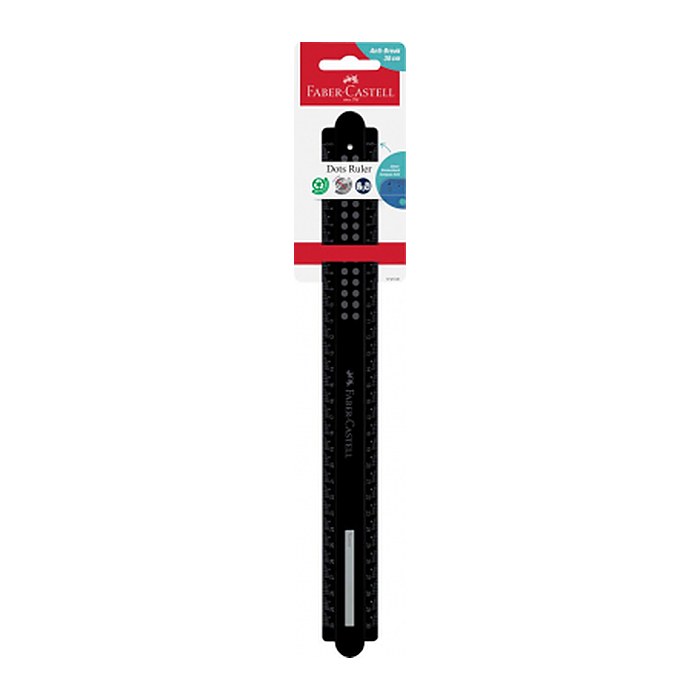 FABER-CASTELL Lineal Dots 30,0 cm, schwarz