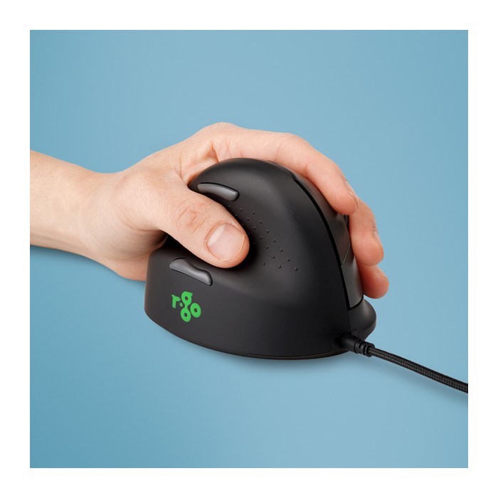 R-Go Maus HE ergonomisch links USB mittel schw./silb retail