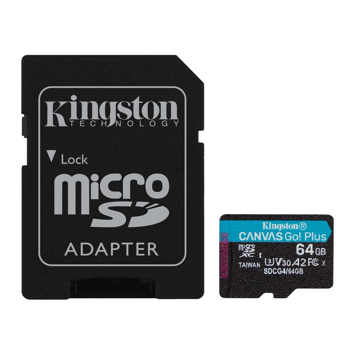 SD MicroSD Card 64GB Kingston SDXC Canvas Go Plus retail