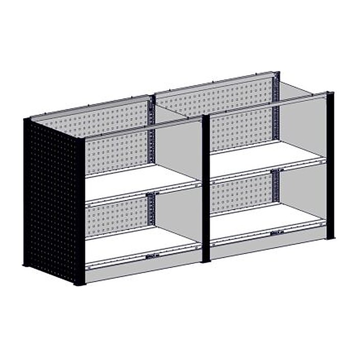 SCHULTE Thekenmodul-Set MULTIplus gerade, ohne Arbeitsplatte, schwarz, lichtgrau 211,2 x 78,0 x 103,5 cm