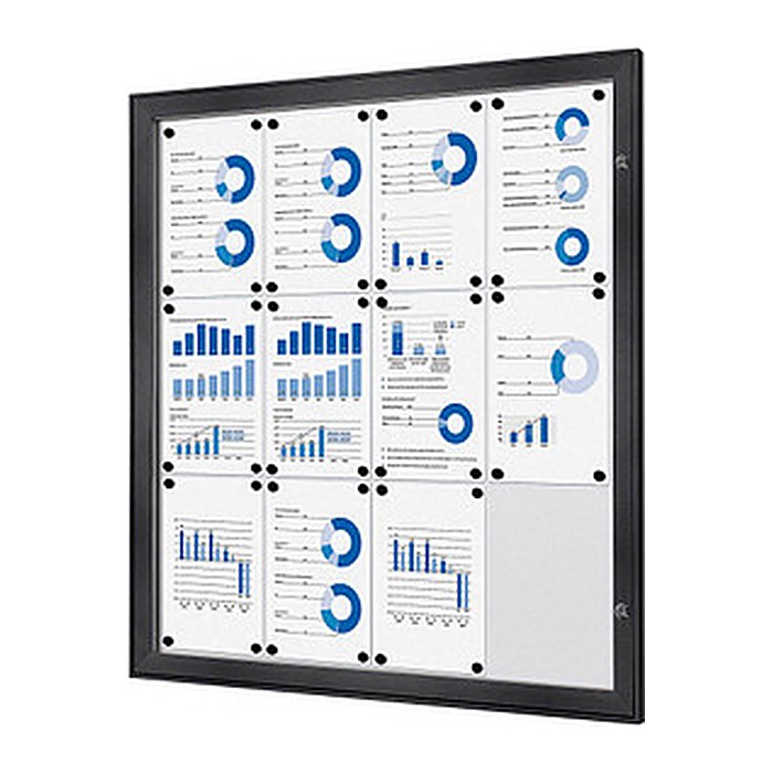 Showdown® Displays Schaukasten grau 12x DIN A4 96,1 x 2,3 x 100,4 cm, 1 St.