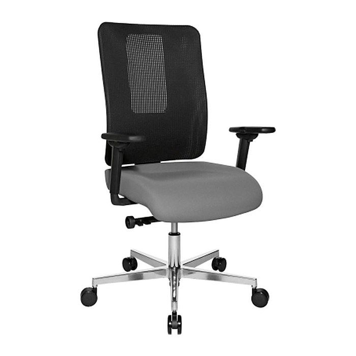 Topstar Bürostuhl Sitness Open X (N) Deluxe Alu mit Schiebesitz, OX39WTW2 T230 Stoff grau, Gestell alu