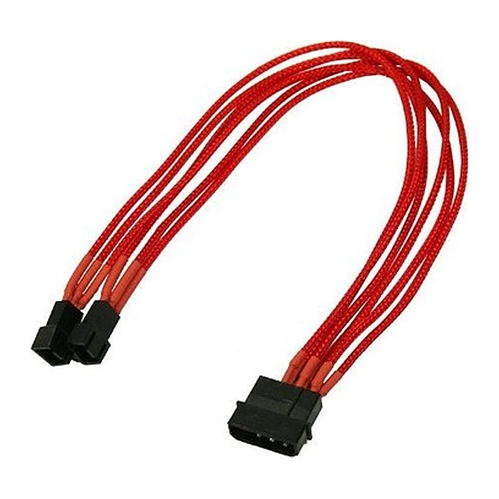 Nanoxia Kabel 4-Pin auf 2 x 3-Pin, Single, 30 cm, rot