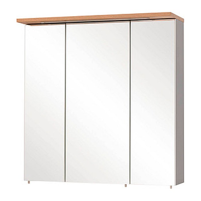 MÖBELPARTNER Spiegelschrank Jelda 148838 platingrau, eiche-landhaus 70,5 x 23,7 x 72,3 cm
