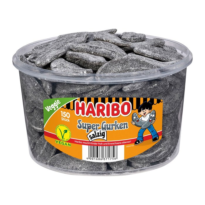HARIBO Super Gurken Fruchtgummi 150 St./1350,0 g, 150 St.