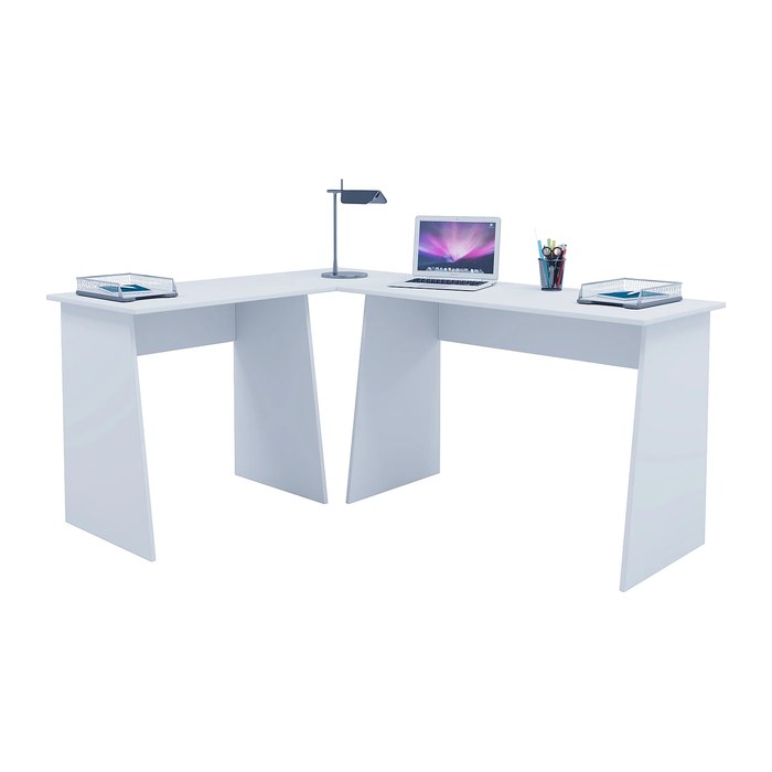 VCM my office Masola Schreibtisch weiß rechteckig, 4-Fuß-Gestell weiß 135,0 x 105,0 cm