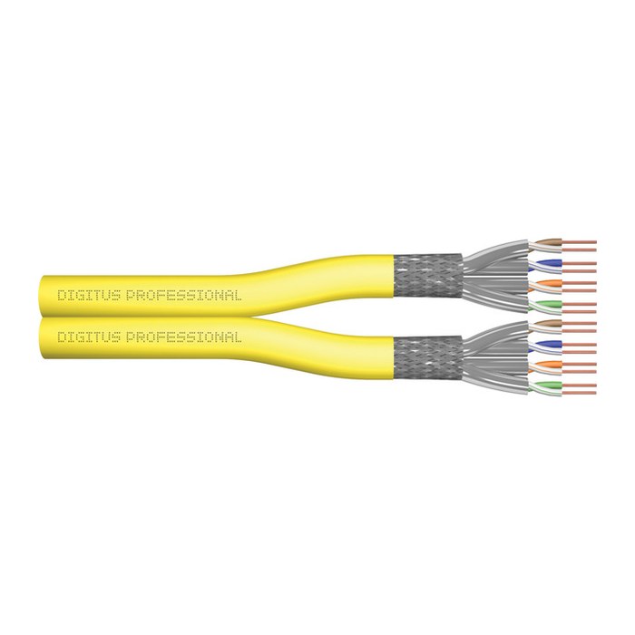 DIGITUS Verlegekabel Cat7a S/FTP duplex 500m gelb AWG22/1