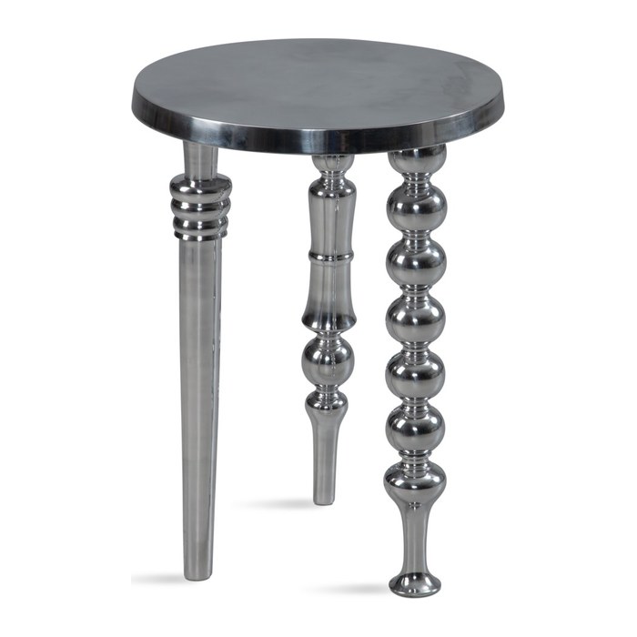 WOHNLING Beistelltisch rund Aluminium silber 44,0 x 44,0 x 63,0 cm, 1 St.