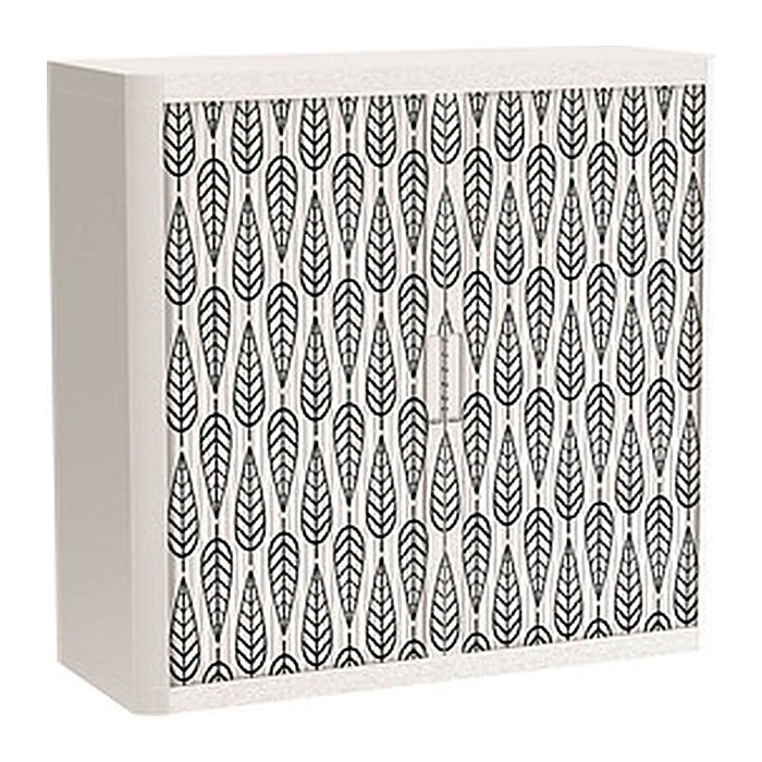 PAPERFLOW easyOffice Black & White Rollladenschrank 60484 2 Fachböden 110,0 x 41,5 x 104,0 cm