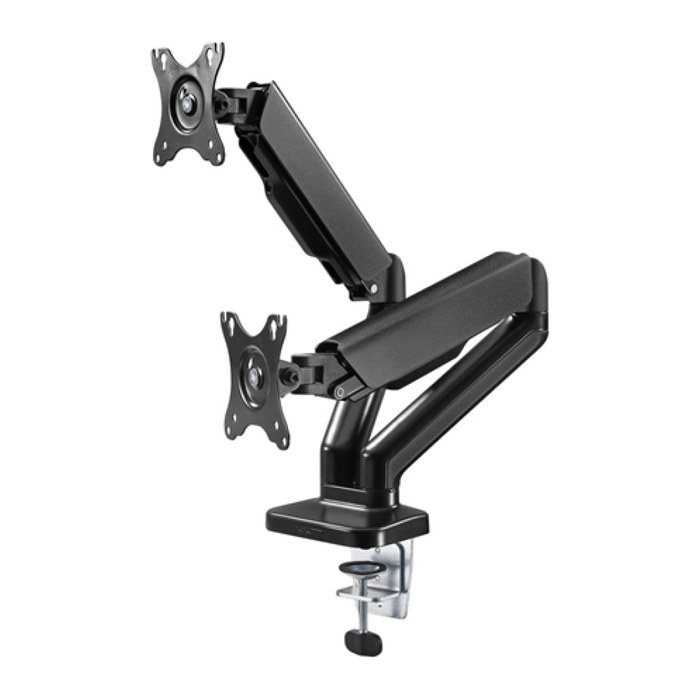 goobay Monitor-Halterung 58531 schwarz für 2 Monitore, Tischbohrung, Tischklemme
