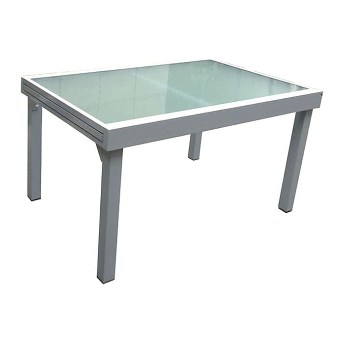 Garden Pleasure Gartentisch LOLA grau quadratisch 65,0 x 65,0 / 130,0 x 75,0 cm