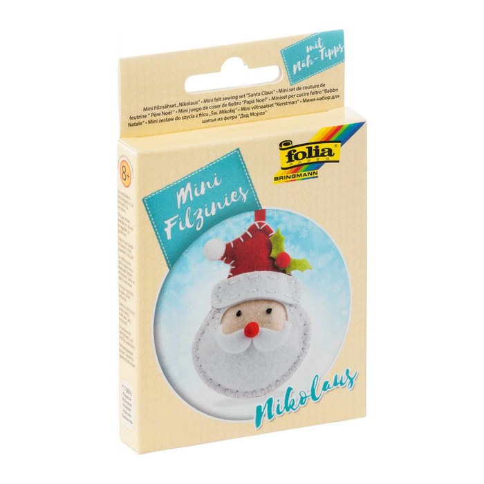 folia Nähset Mini Filzinies NIKOLAUS rot, weiß
