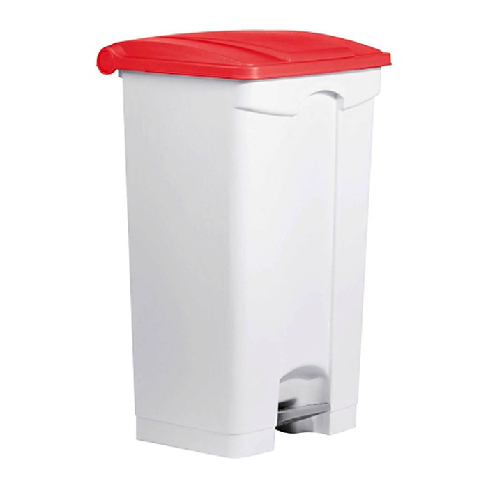 helit Mülleimer 90,0 l weiß, rot, 1 St.