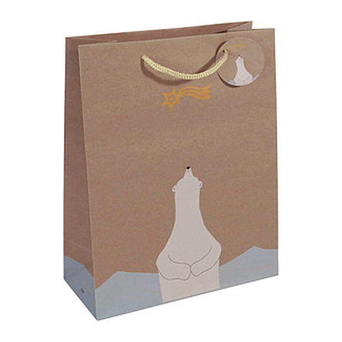 SIGEL Geschenktüten Polar bear with shooting star Motiv 26,0 x 33,0 cm, 5 St.