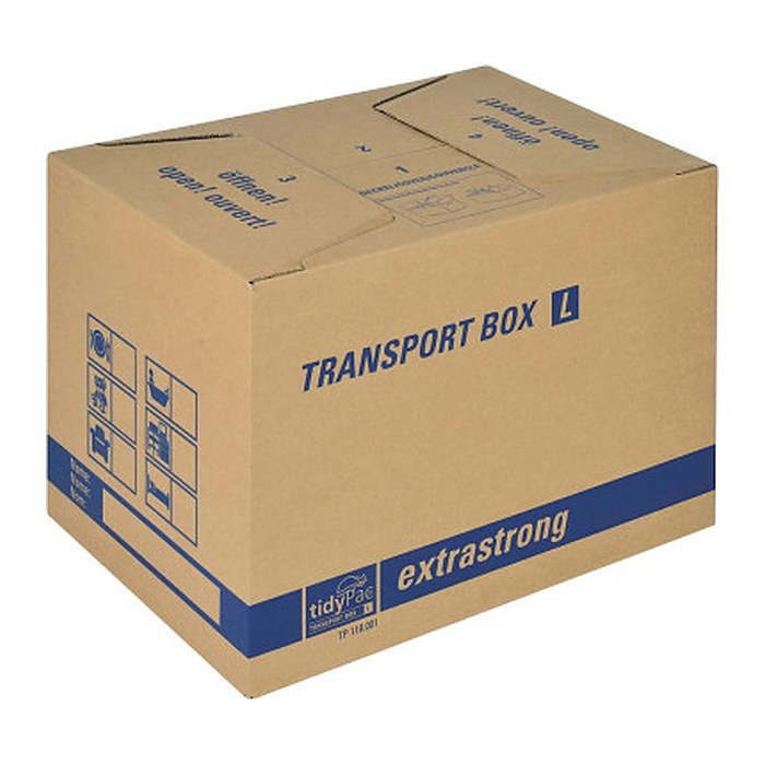 tidyPac® Umzugskartons Transport Box L 50,5 x 35,5 x 37,0 cm, 10 St.
