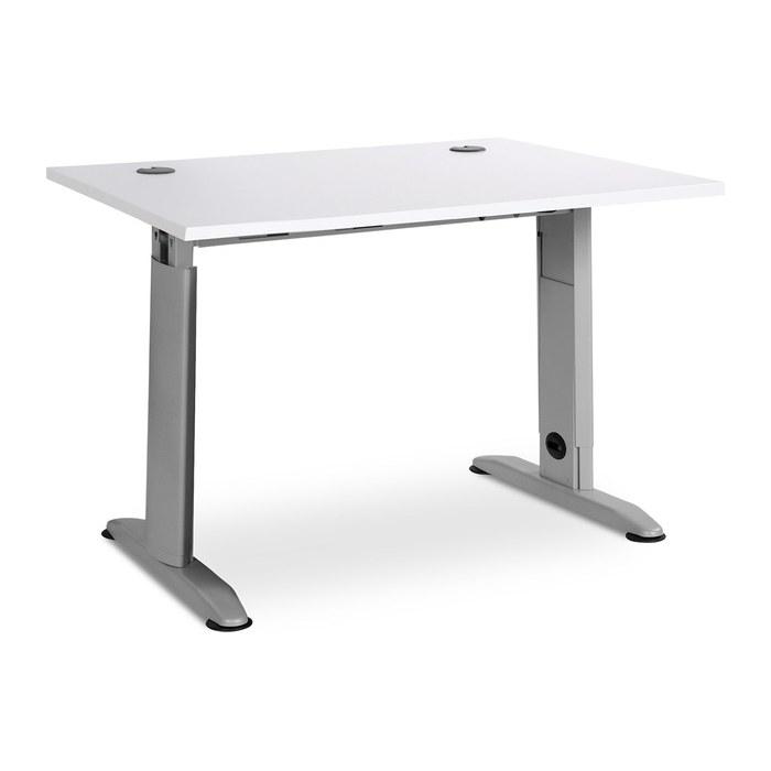 Schreibtisch – T-Fuß höhenverstellbar (1200 x 800 mm, Platte Weiß)
