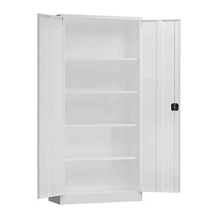 ClassiX Stahlschrank X-530347 signalweiß 4 Fachböden 92,0 x 42,0 x 194,5 cm, aufgebaut, 1 St.
