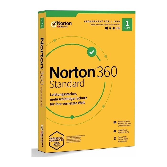 Norton 360 Standard Sicherheitssoftware Vollversion (PKC)