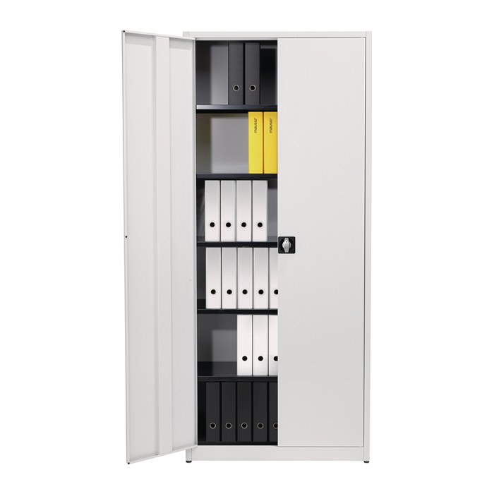 mauser Stahlschrank 790390A0 lichtgrau 5 Fachböden 95,0 x 50,0 x 220,0 cm, aufgebaut, 1 St.