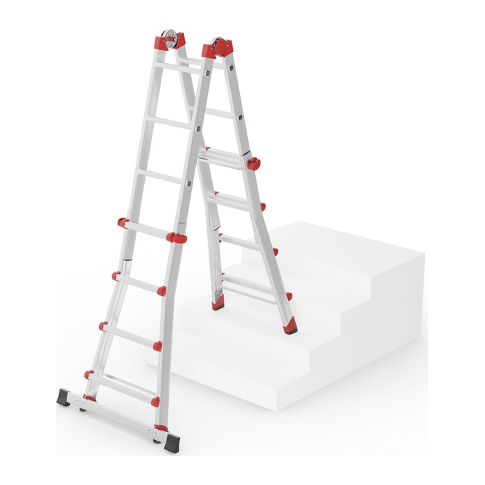 Hailo Gelenkleiter M80 silber 4x 4 Sprossen, H: 115,0 cm