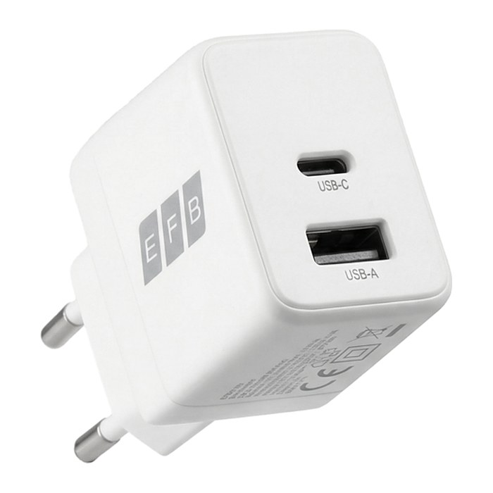 EFB Ladegerät 30W USB-C + USB-A Set PD3.0 GaN QC3.0
