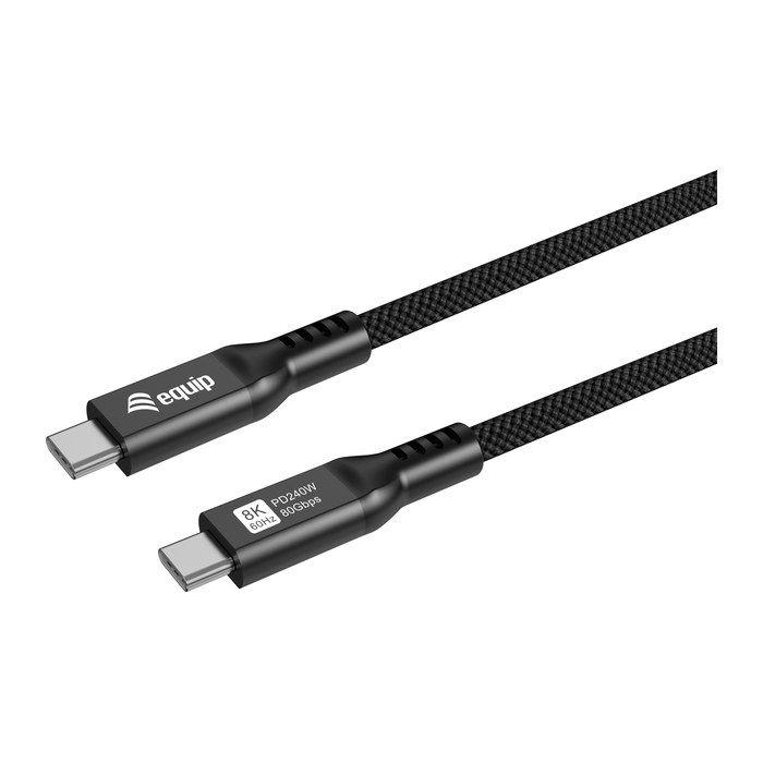 Equip Kabel USB-C4.0->C 80Gbps PD240W St/St 1.20m schwarz