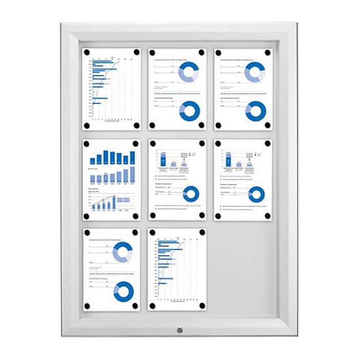 Showdown® Displays Schaukasten T silber 9x DIN A4 80,5 x 4,7 x 106,7 cm, 1 St.