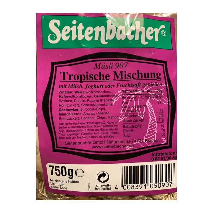 Seitenbacher® Tropische Mischung Müsli 750,0 g, 1 St.