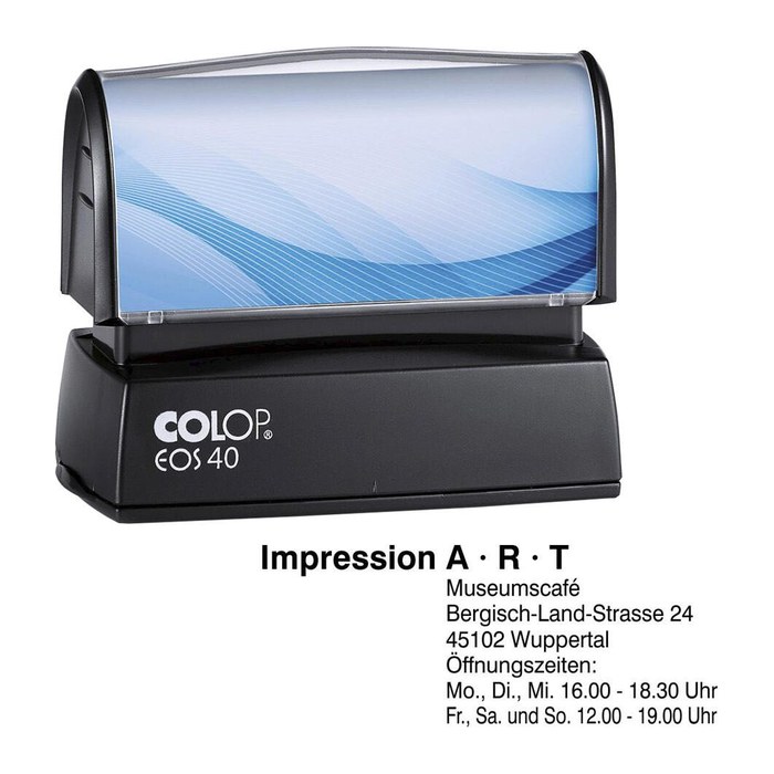 COLOP Textstempel, individualisierbar EOS 40 selbstfärbend blau, schwarz, rot ohne Logo, 1 St.