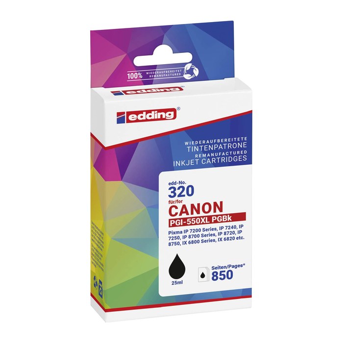 edding EDD-320 schwarz Druckerpatrone kompatibel zu Canon PGI-550 XL