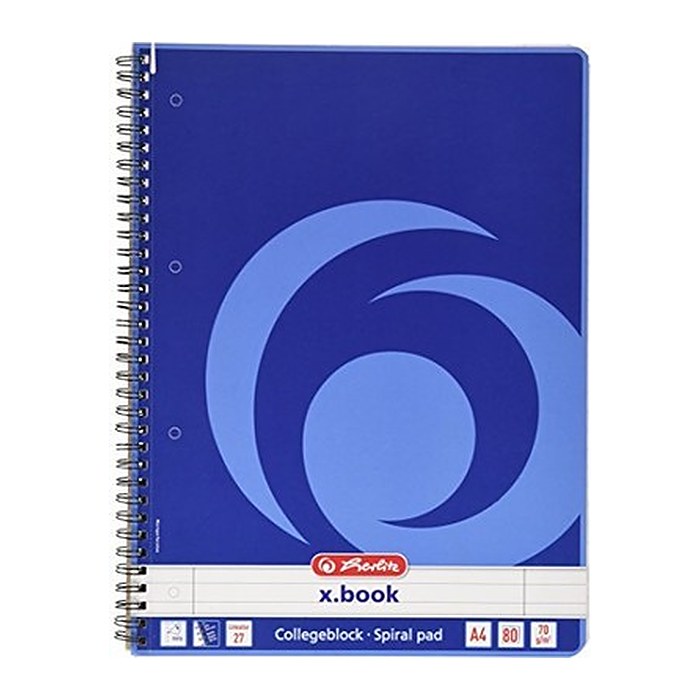 herlitz Collegeblock x.book Lineatur 27 liniert DIN A4 Innen- und Außenrand, 1 Block