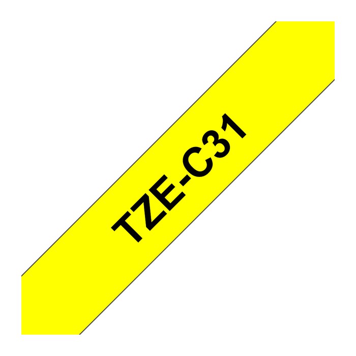 brother Schriftband TZe-C31 TZEC31, 12 mm, schwarz auf gelb, 1 St.
