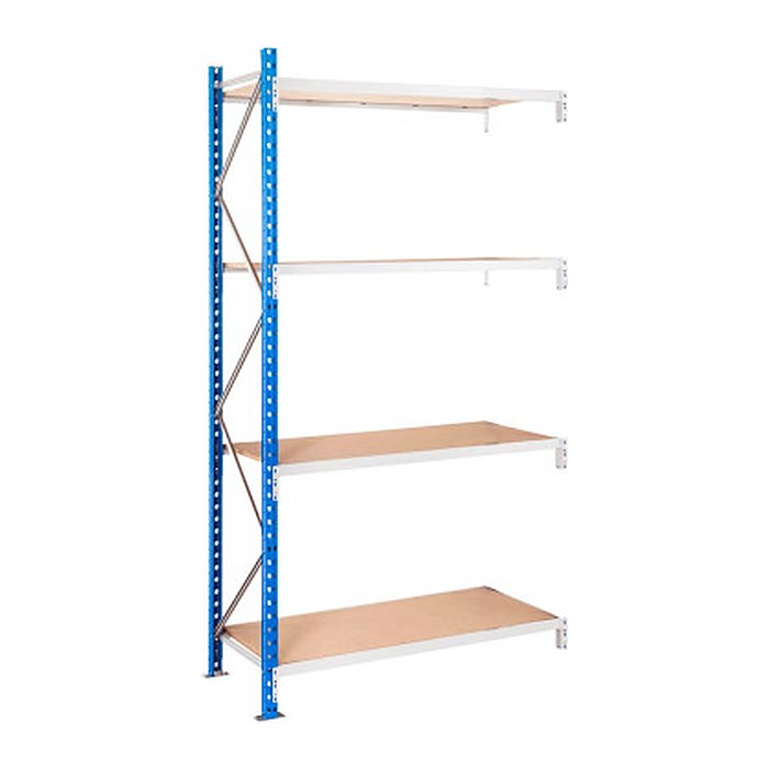 Manorga Anbau-Schwerlastregal EPSIVOL ZR2515604F4S himmelblau, braun 150,0 x 60,0 x 250,0 cm