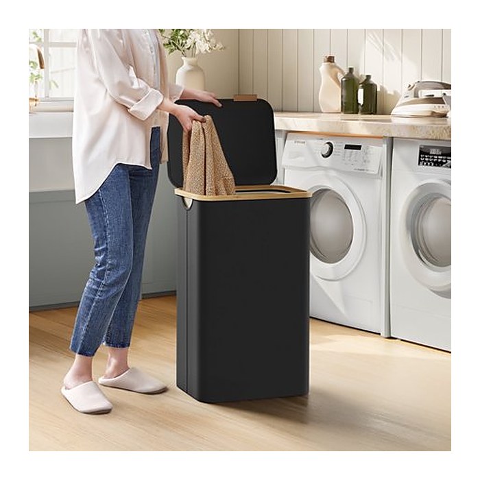 SONGMICS Wäschekorb schwarz, bis 10,0 kg, 1 St.