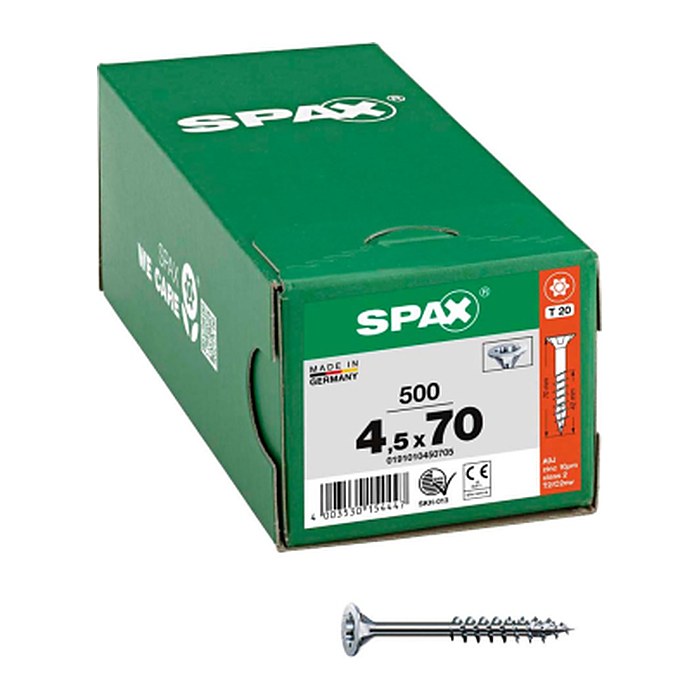 SPAX® Universalschrauben T20 Senkkopf WIROX 0191010450705 4,5 mm x 70 mm, 500 St.