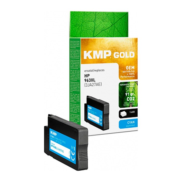 KMP Gold cyan pigmentiert Druckerpatrone kompatibel zu HP 963XL (3JA27AE)