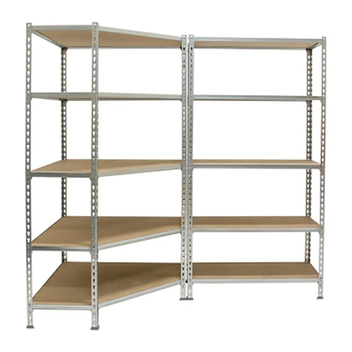 Simonrack Schwerlast-Weitspannregal MADERCLICK CORNER 5 8425437135354 silber 180,0 x 50,0 x 180,0 cm