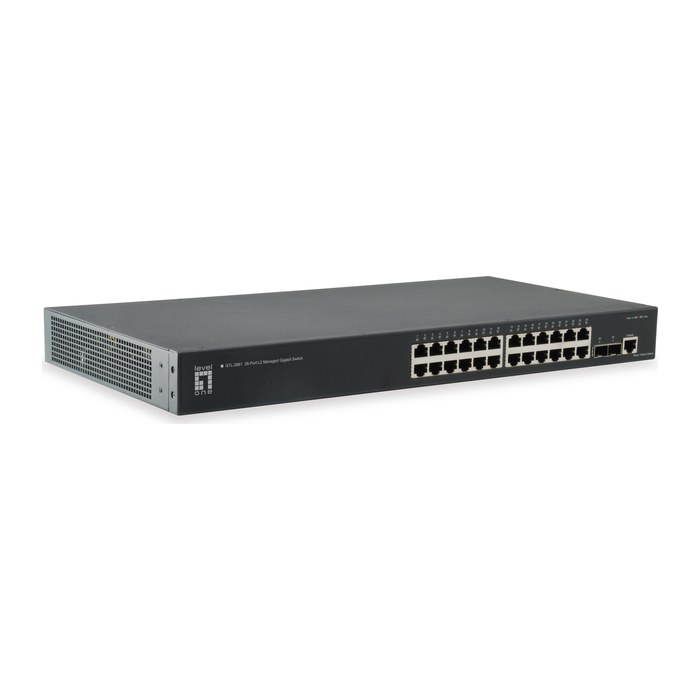 LevelOne Switch 24xGE/2x10GSFP+ KILBY 19" Managed L2