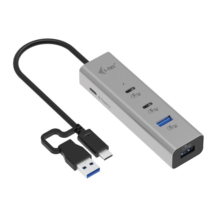 i-tec® USB-Hub Universal Charging Metal 4-fach grau