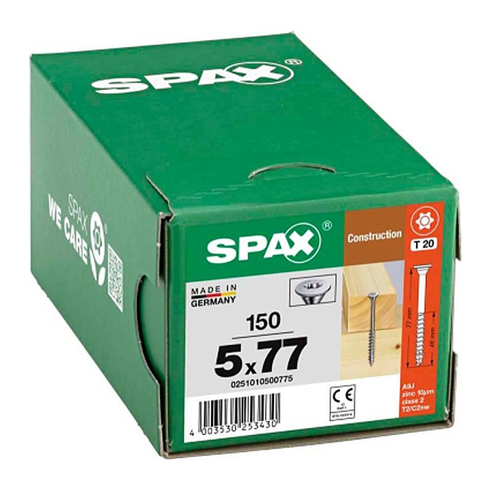 SPAX® Universalschrauben T20 Tellerkopf WIROX 0251010500775 5 mm x 77 mm, 150 St.