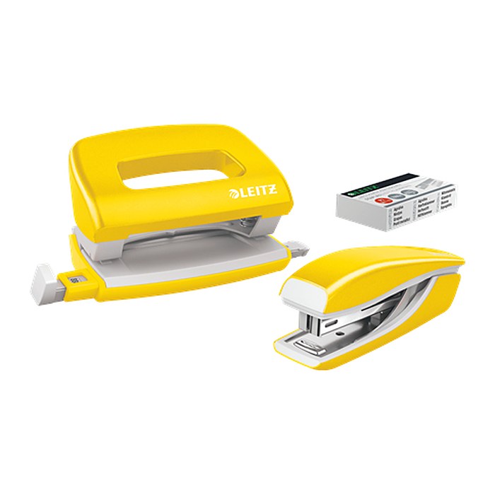 LEITZ Locher und Heftgeräte Set NeXXt WOW gelb