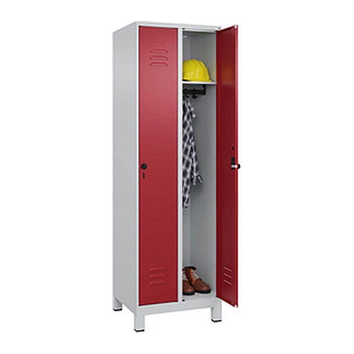 CP Spind Classic Plus lichtgrau, rubinrot 080010-20 S10001, 2 Schließfächer 60,0 x 50,0 x 195,0 cm