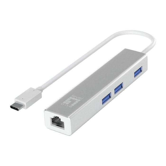 LevelOne Adapter GigaBit USB-C3.0->RJ45/3xUSB-A3.0 1Gbps