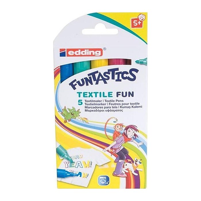edding Funtastics Textilmarker farbsortiert 2,0 - 5,0 mm, 5 St.