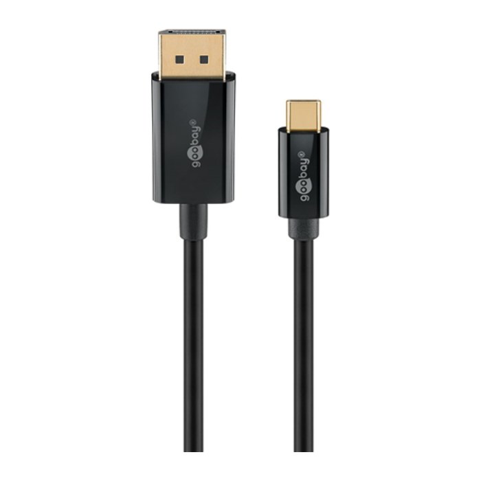 goobay USB-C 3.1/DisplayPort Kabel 1,0 m schwarz, 1 St.