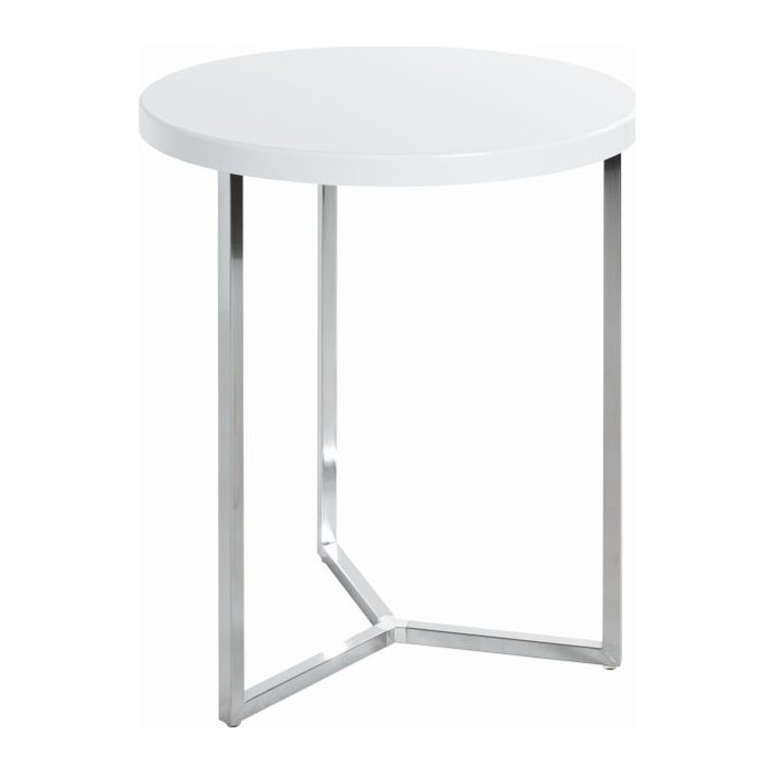 HAKU Möbel Beistelltisch rund MDF-Platte weiß, chrom 45,0 x 45,0 x 54,0 cm, 1 St.