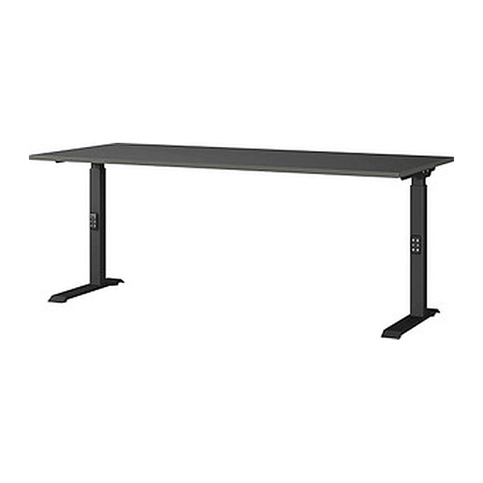 GERMANIA DOWNEY höhenverstellbarer Schreibtisch grafit rechteckig, C-Fuß-Gestell schwarz 180,0 x 80,0 cm